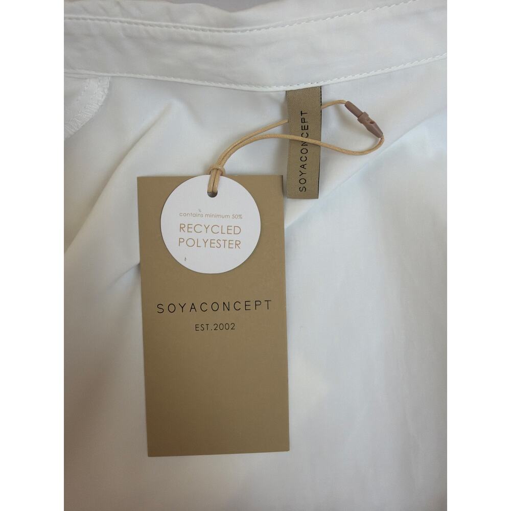 NWT Soya Concept White Recycled Cotton & Poly Button Front Blouse MED #0507 - Picture 6 of 6